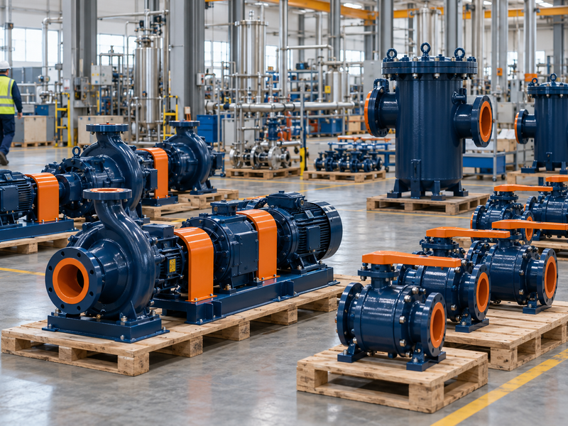 Halvorsen pumps and valves on the assembly floor