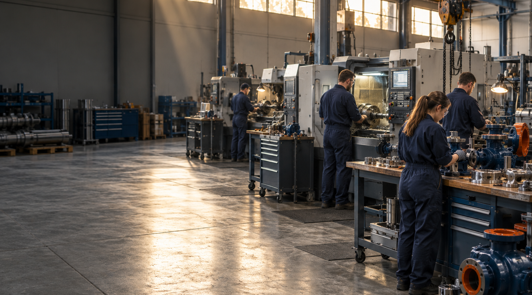 Halvorsen technicians on the shop floor