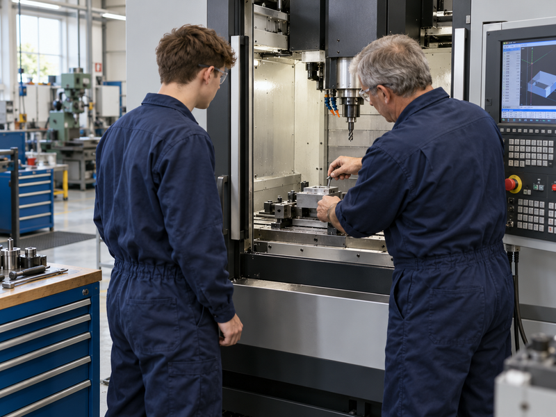 Apprentice and lead machinist at a machine