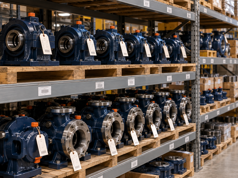 Shared spare parts on the stockroom shelf