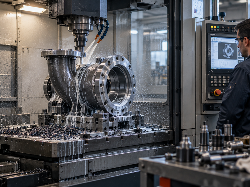 Machining a pump casing