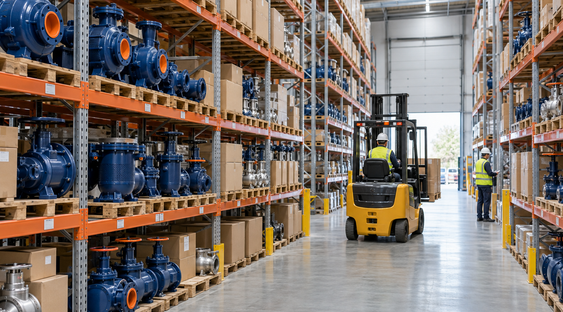 Distributor warehouse stocked with Halvorsen pumps