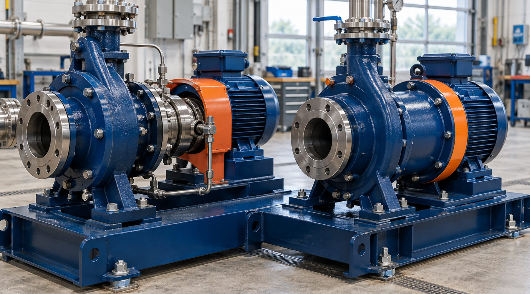 Mag-drive and sealed pumps side by side