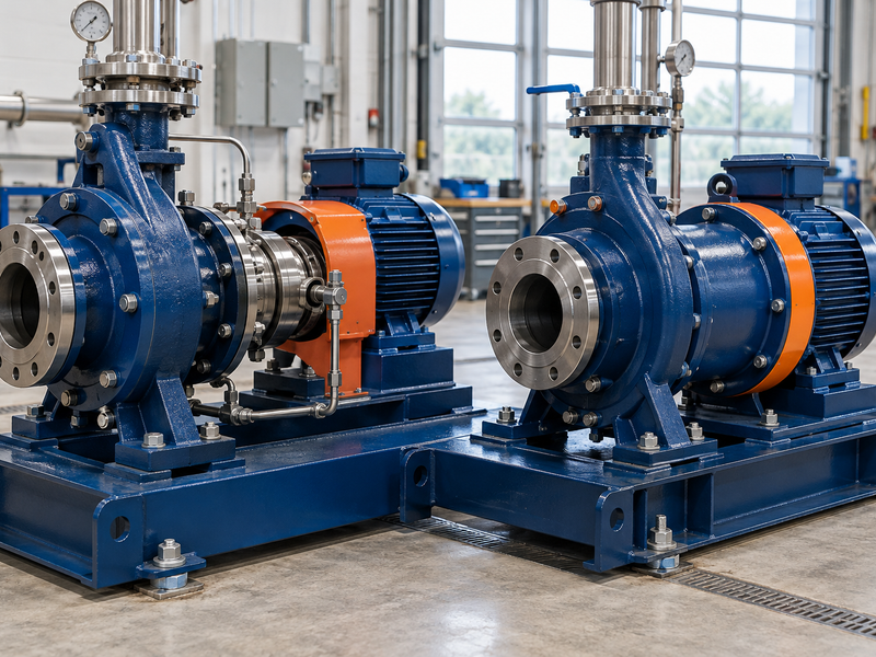 Mag-drive and sealed pumps side by side