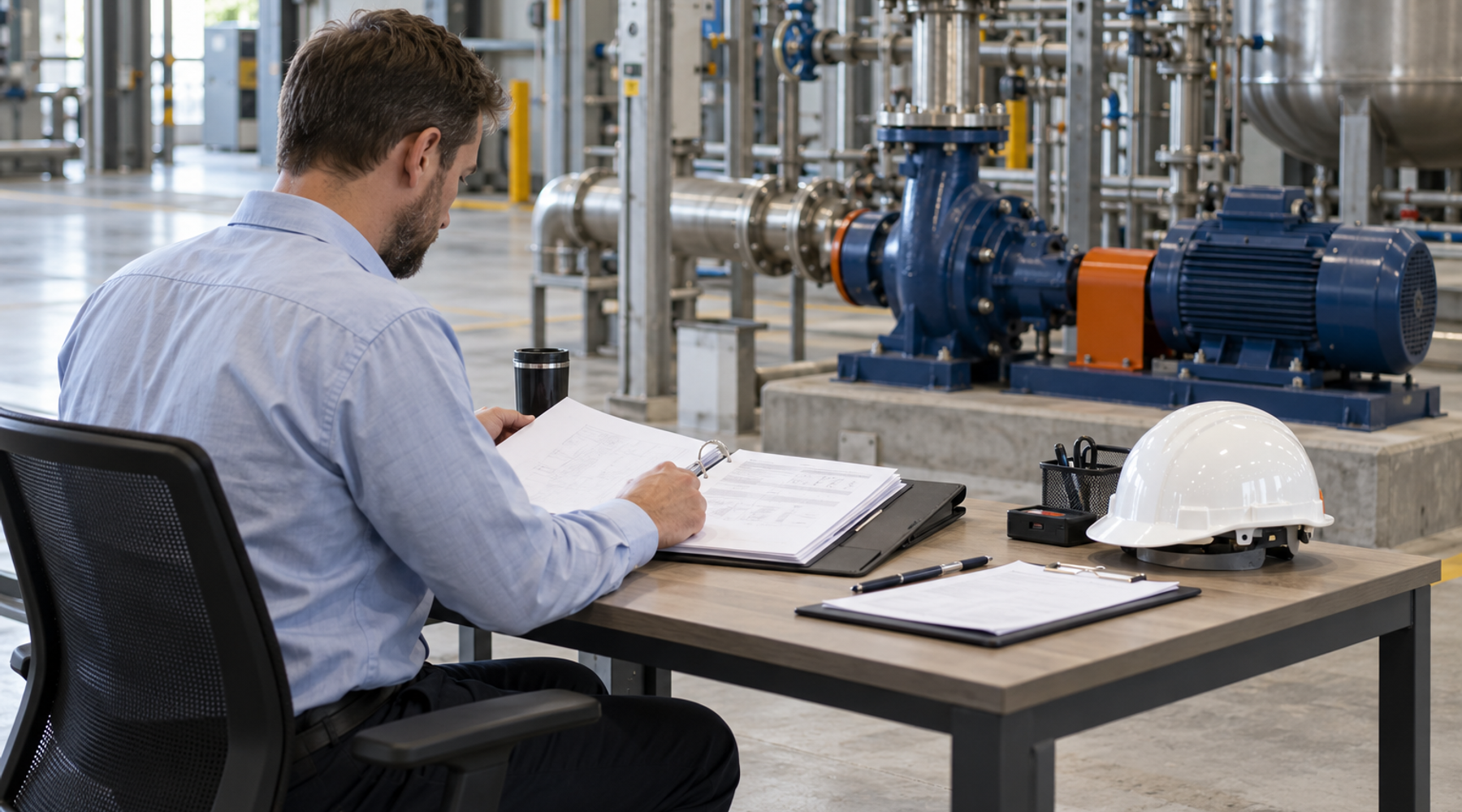 Quality auditor reviewing records