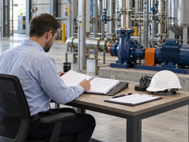 Quality auditor reviewing records
